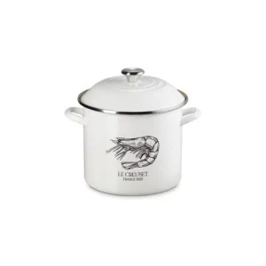 10qt Enamel on Steel Covered Shrimp Stockpot w/ Lid