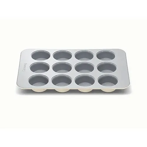 12 Cup Nonstick Ceramic Muffin Pan Cream