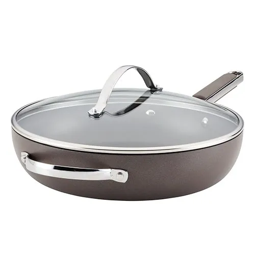 12" Professional Hard Anodized Deep Fry Pan w/ Lid