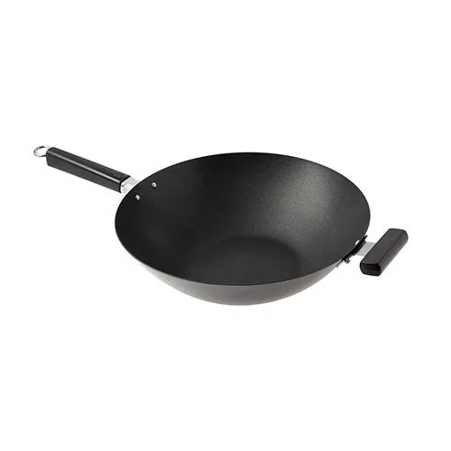 14" Professional Series Carbon Steel Excalibur Nonstick Flat Bottom Wok