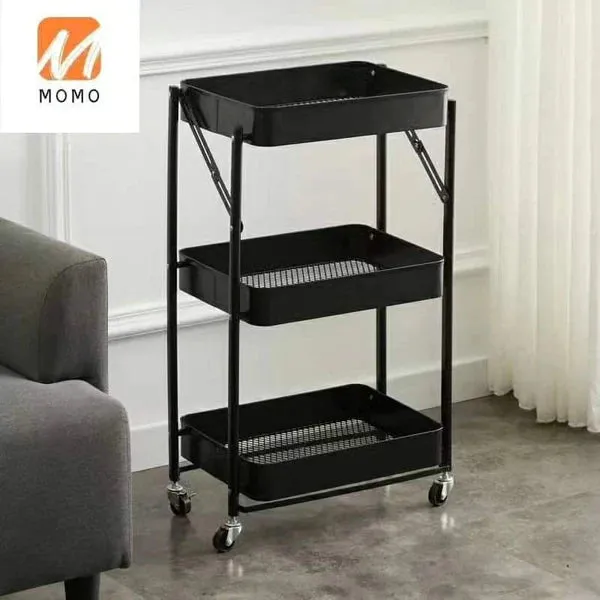 3 Tier Kitchen Storage Trolley | Multipurpose Moveable Rolling Cart