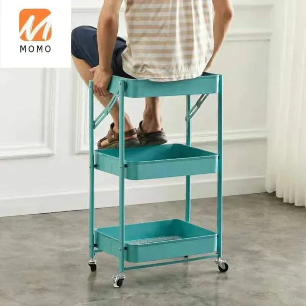 3 Tier Kitchen Storage Trolley | Multipurpose Moveable Rolling Cart