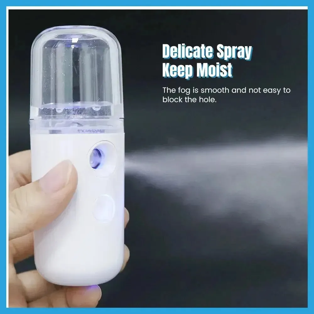 30ML Mini Facial Steamer Nano Mister Facial Sprayer USB Nebulizer Humidifier Moi