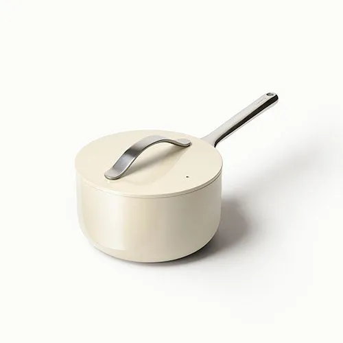 3qt Nonstick Ceramic Saucepan Cream