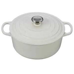 5.5qt Signature Cast Iron Round Dutch Oven White