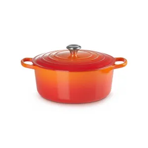 9qt Signature Cast Iron Round Dutch Oven, Flame