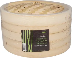 Bamboo Steamer 12" - 2 Tier   Cover