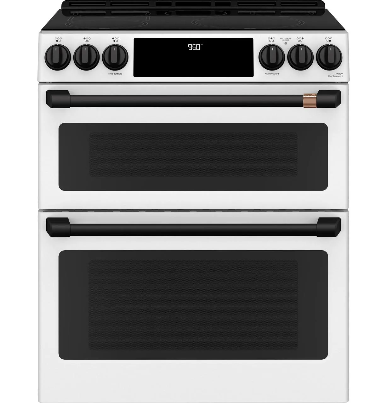 Cafe CHS950P4MW2 Caf(eback)™ 30" Smart Slide-In, Front-Control, Induction and Convection Double-Oven Range