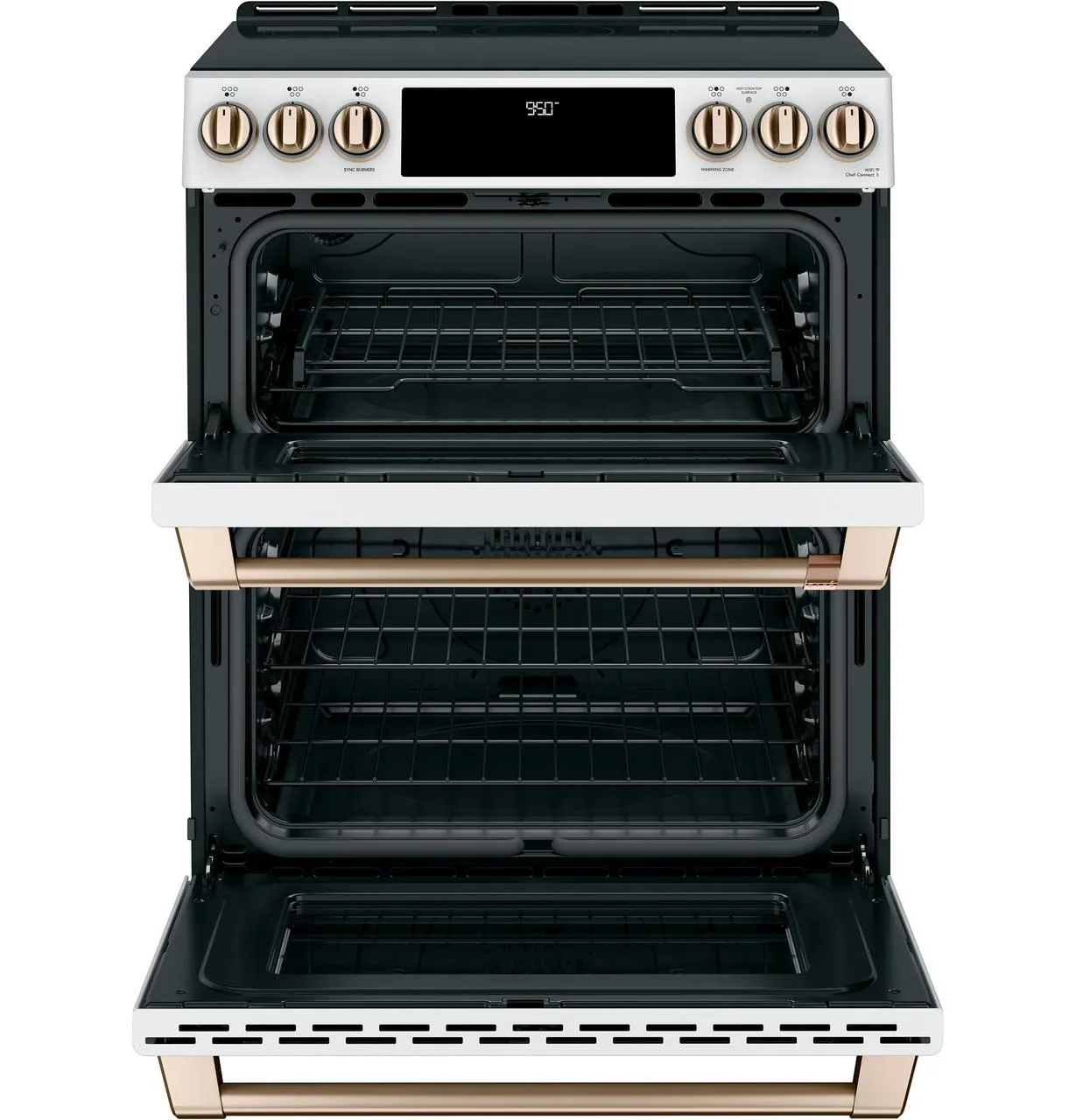 Cafe CHS950P4MW2 Caf(eback)™ 30" Smart Slide-In, Front-Control, Induction and Convection Double-Oven Range