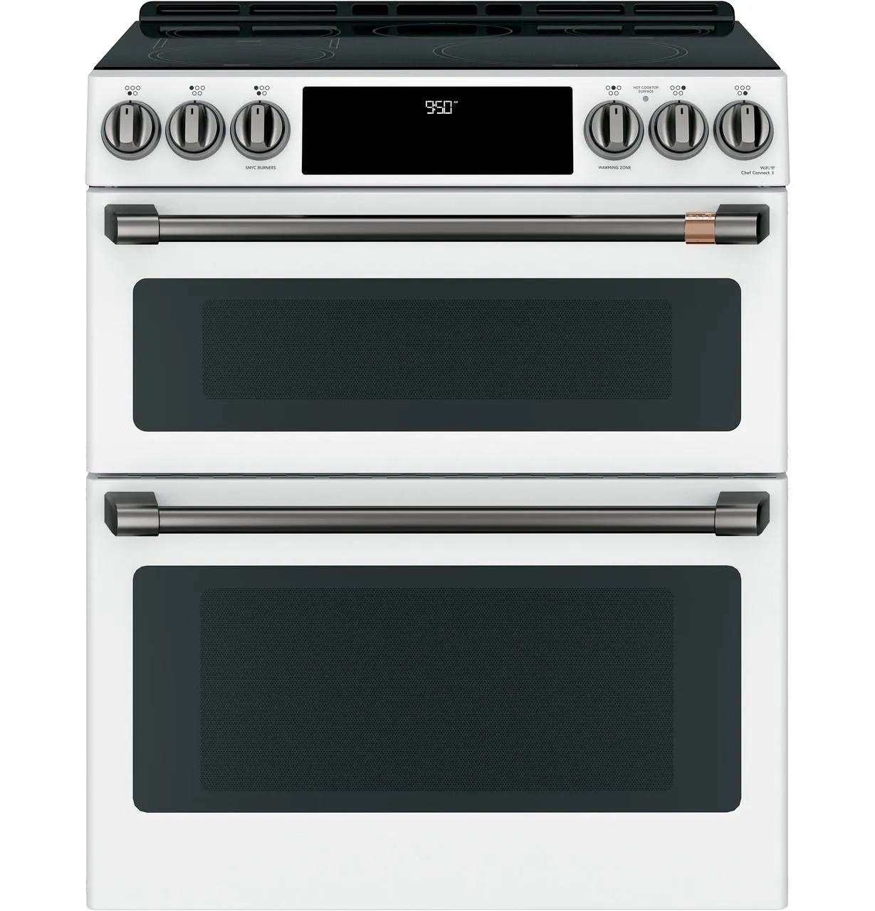 Cafe CHS950P4MW2 Caf(eback)™ 30" Smart Slide-In, Front-Control, Induction and Convection Double-Oven Range