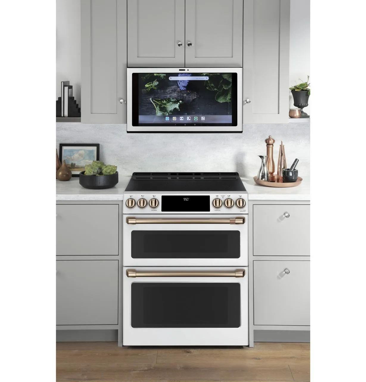 Cafe CHS950P4MW2 Caf(eback)™ 30" Smart Slide-In, Front-Control, Induction and Convection Double-Oven Range