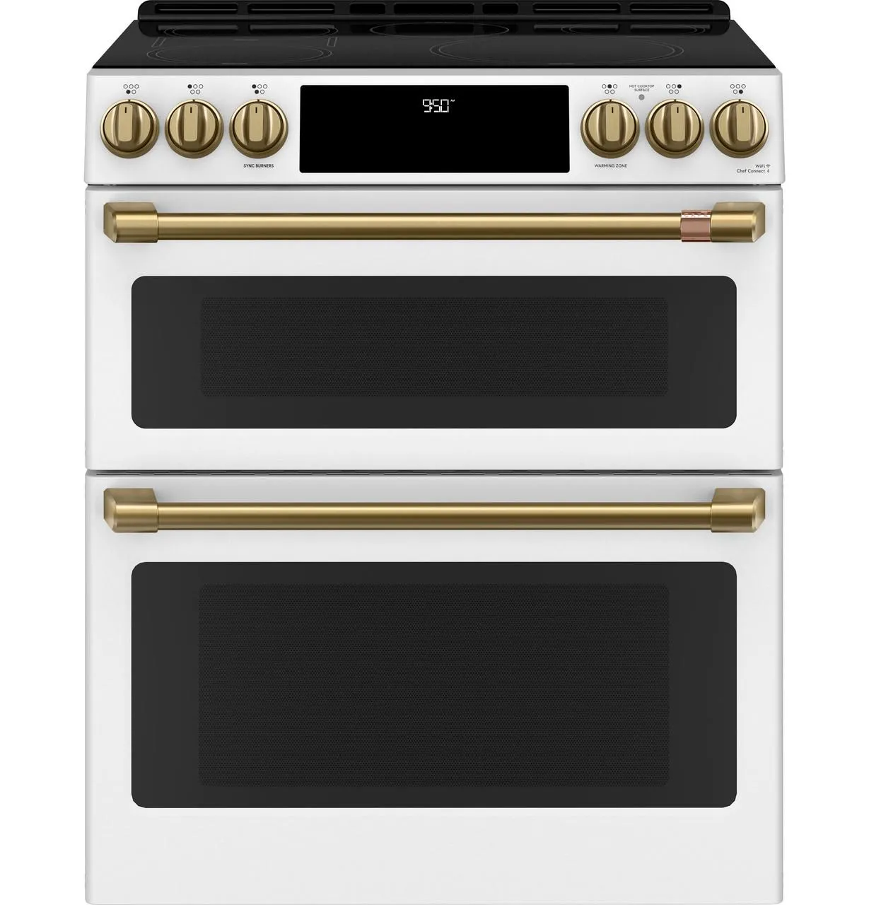 Cafe CHS950P4MW2 Caf(eback)™ 30" Smart Slide-In, Front-Control, Induction and Convection Double-Oven Range