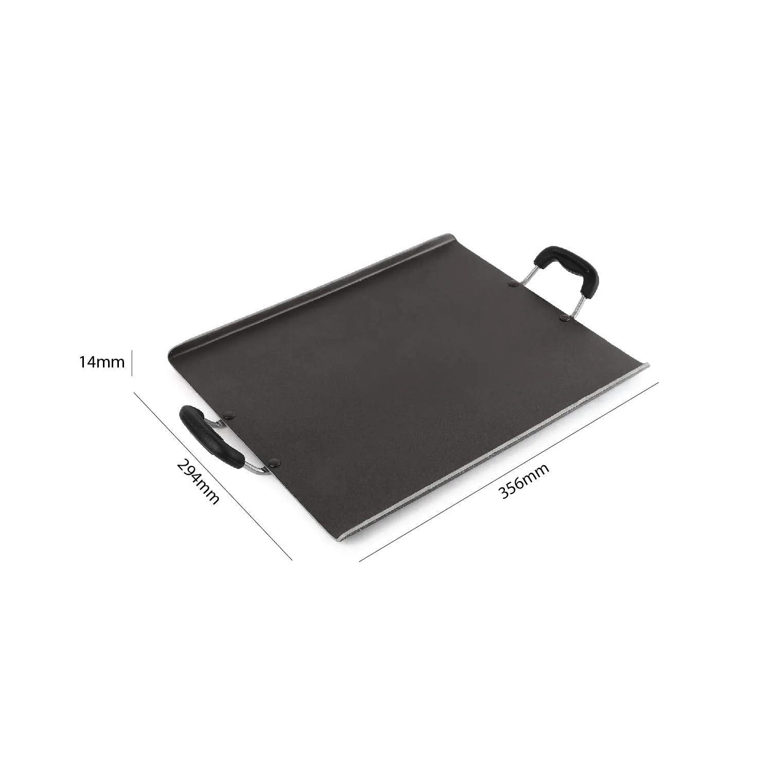 Cello Non Stick Square Patri Tawa Aluminium Hammertone, Black