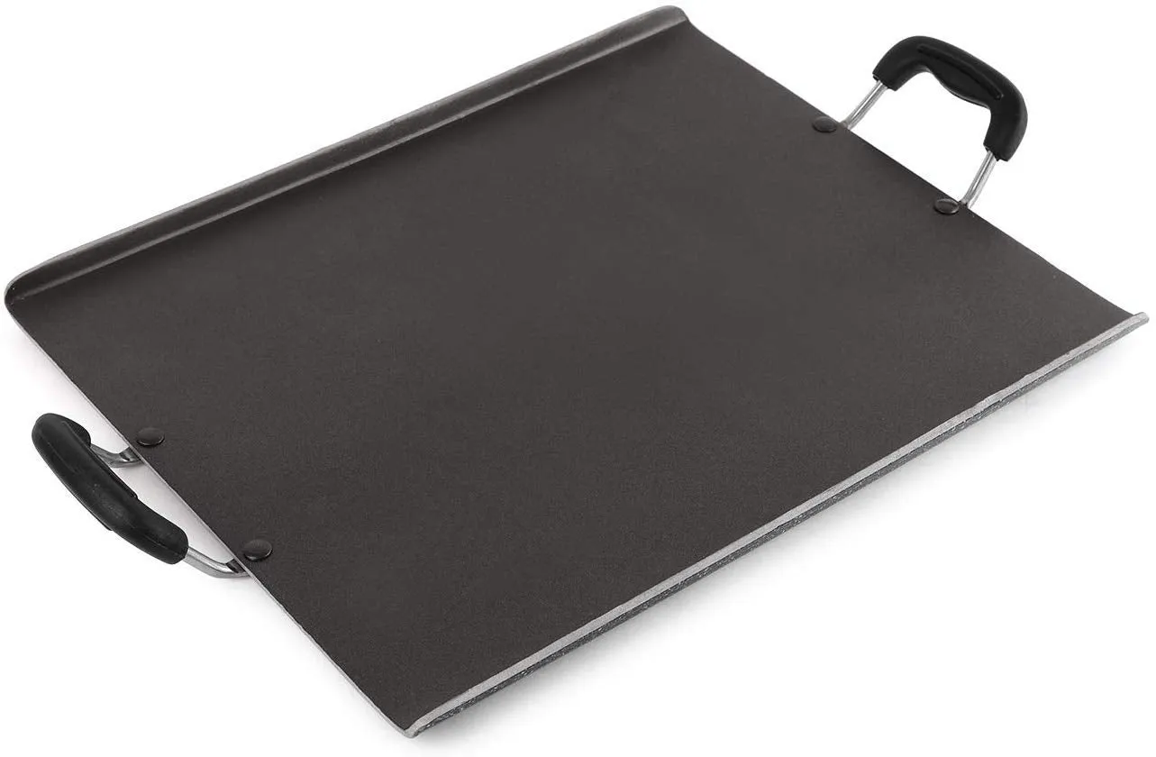 Cello Non Stick Square Patri Tawa Aluminium Hammertone, Black