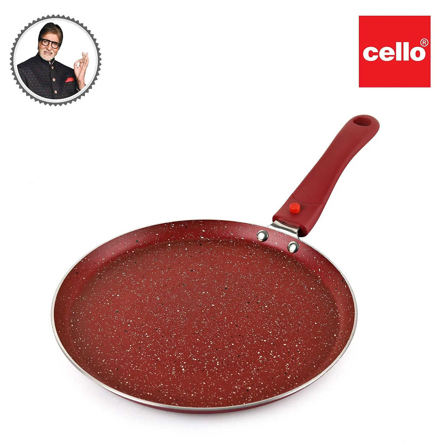 Cookwell Induction Base Granite Dosa Tawa with Detachable Handle