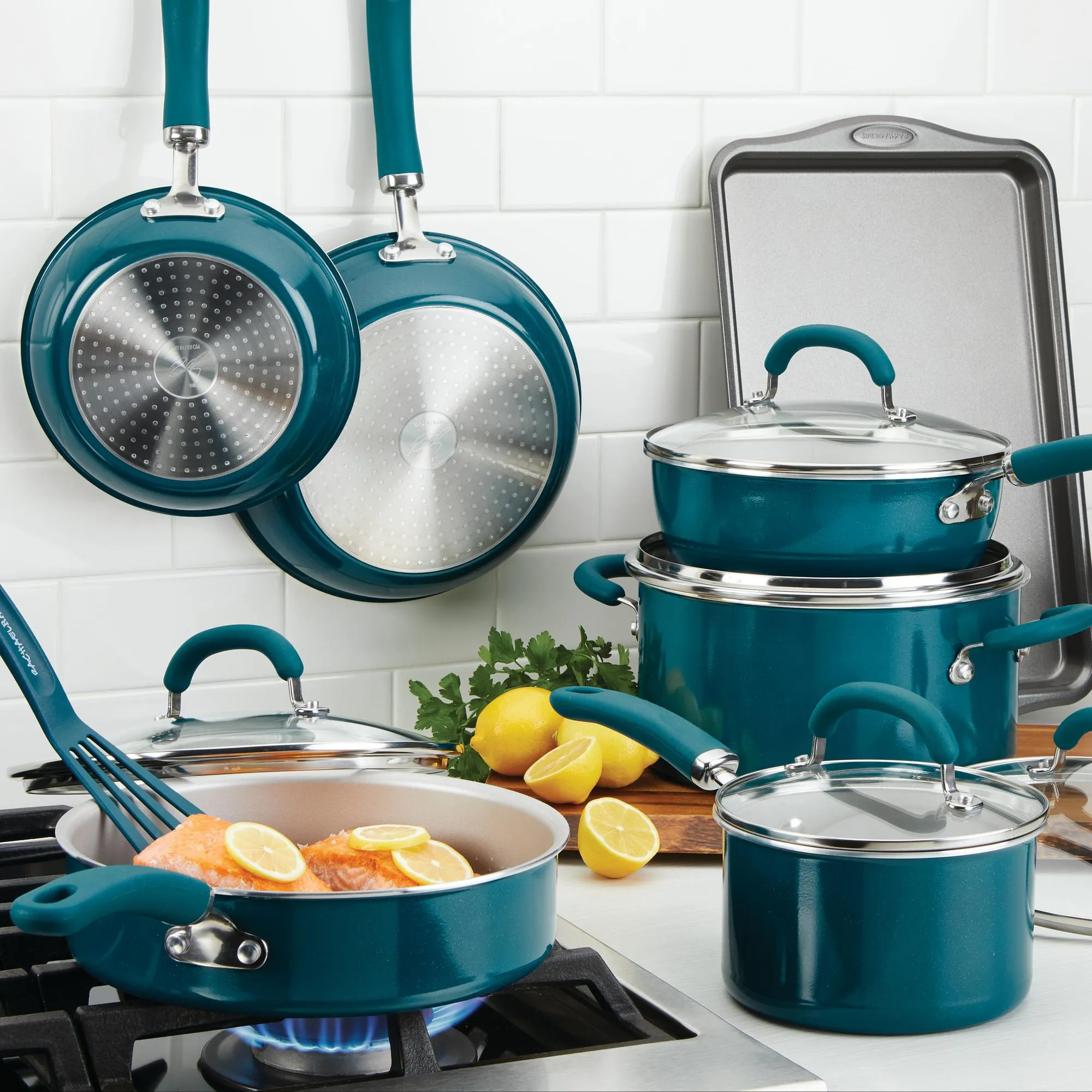 Create Delicious 13-Piece Hard Anodized Nonstick Induction Cookware Set