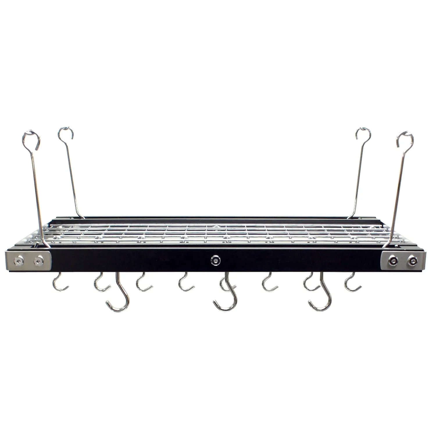 CW6007R Walnut Finish Rectangular Hanging Pot Rack by Range Kleen