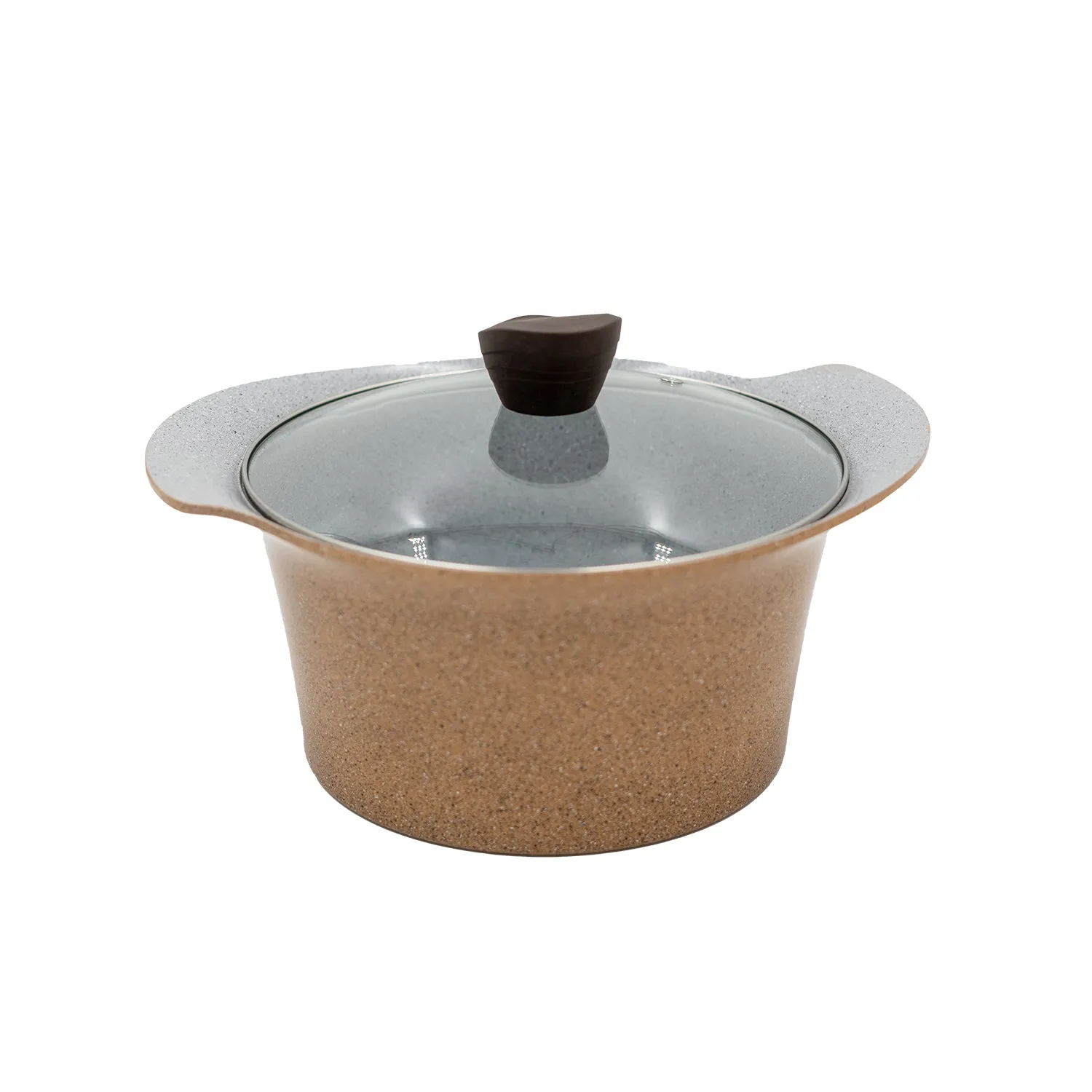 Ecook IH Ceramic Coating Stock Pot Brown 20cm