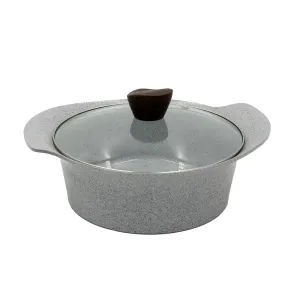 Ecook IH Ceramic Coating Stock Pot Low Grey 24cm