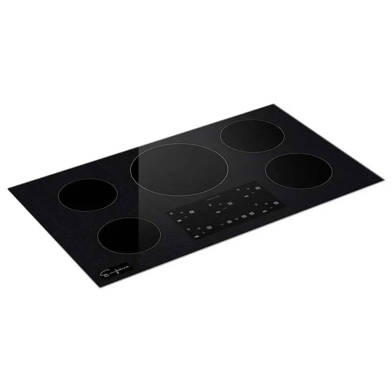 Empava Induction Cooktop 36" Electric Stove with 5 Burners and Touch Control Vitro Ceramic Glass Black New