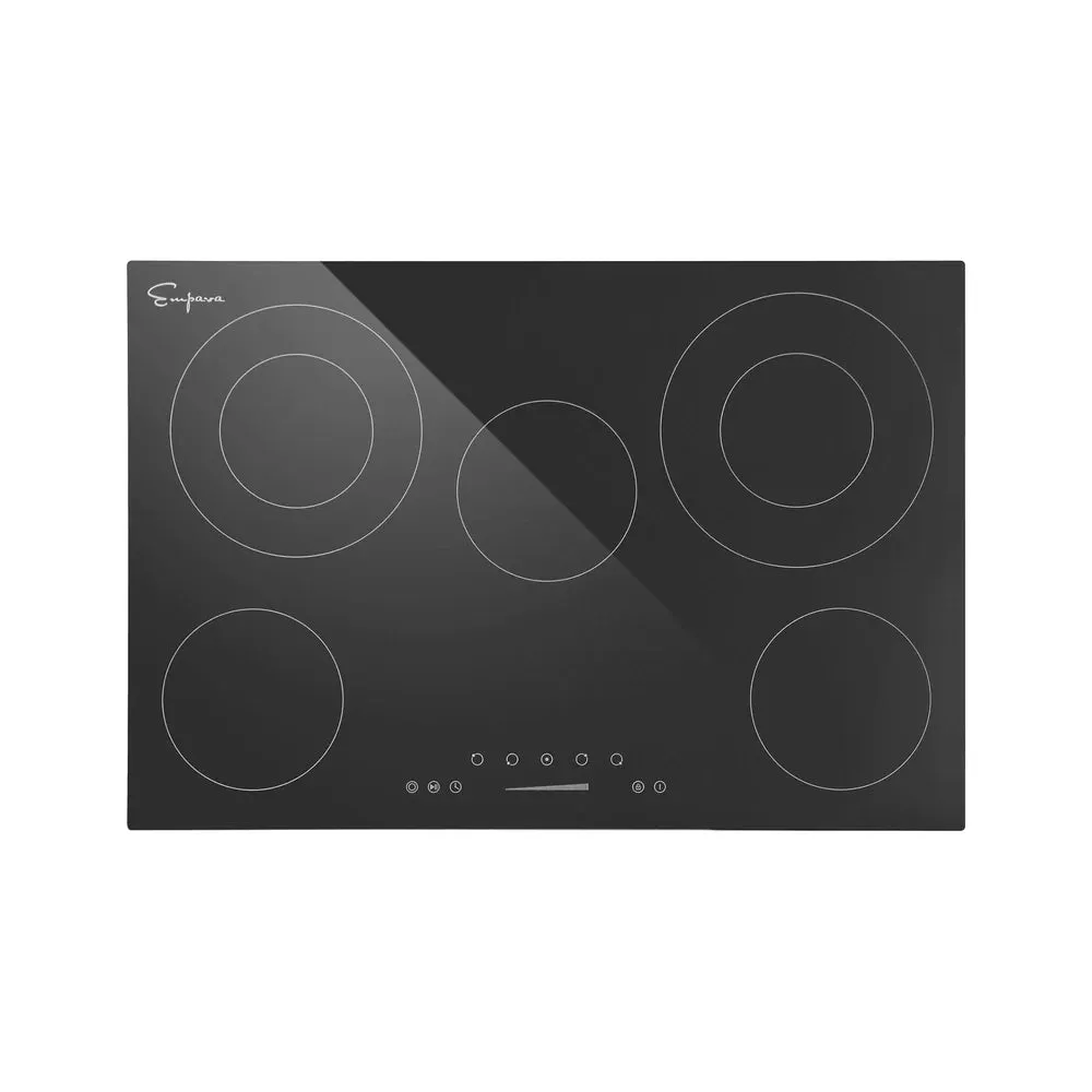 Empava Radiant Cooktop 30" Built-In 5 Burners with Dual Element and Warm Zone Black New