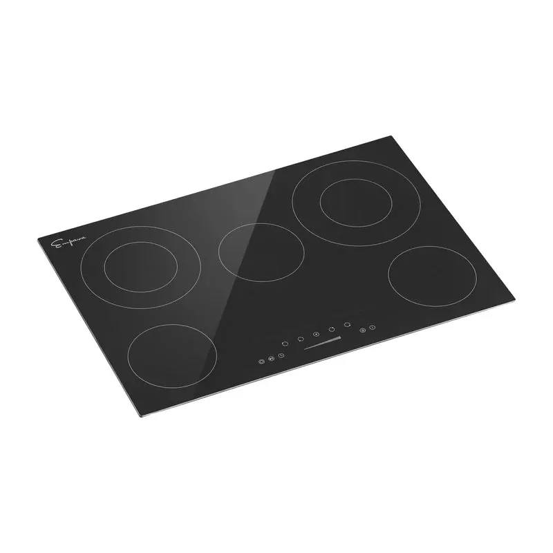 Empava Radiant Cooktop 30" Built-In 5 Burners with Dual Element and Warm Zone Black New