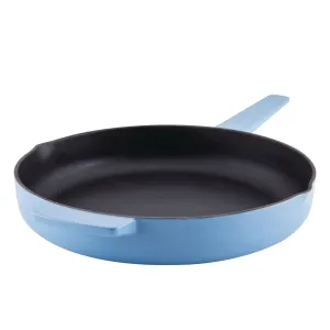 Enameled Cast Iron 12-Inch Skillet With Helper Handle