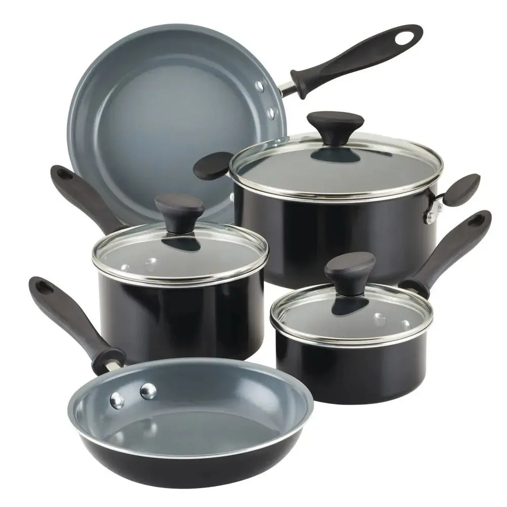 Farberware Reliance Pro 12pc Nonstick Ceramic Cookware Set Black/Gray