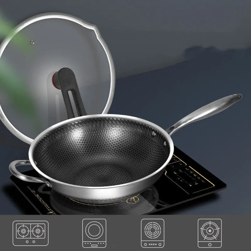 Fashion Personality Stainless Steel Frying Pan Three Layers