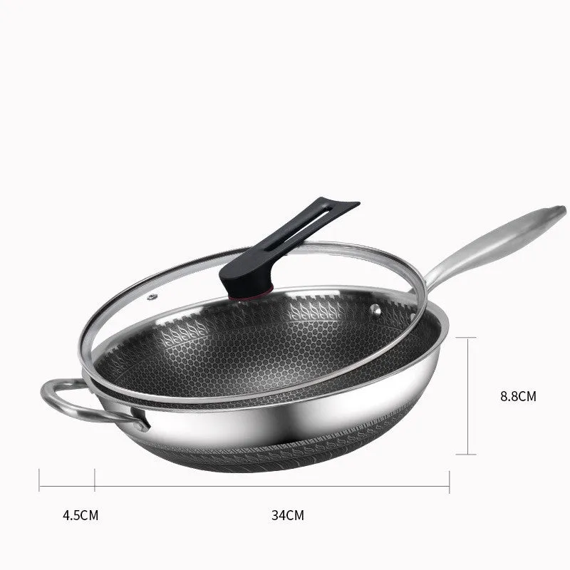 Fashion Personality Stainless Steel Frying Pan Three Layers