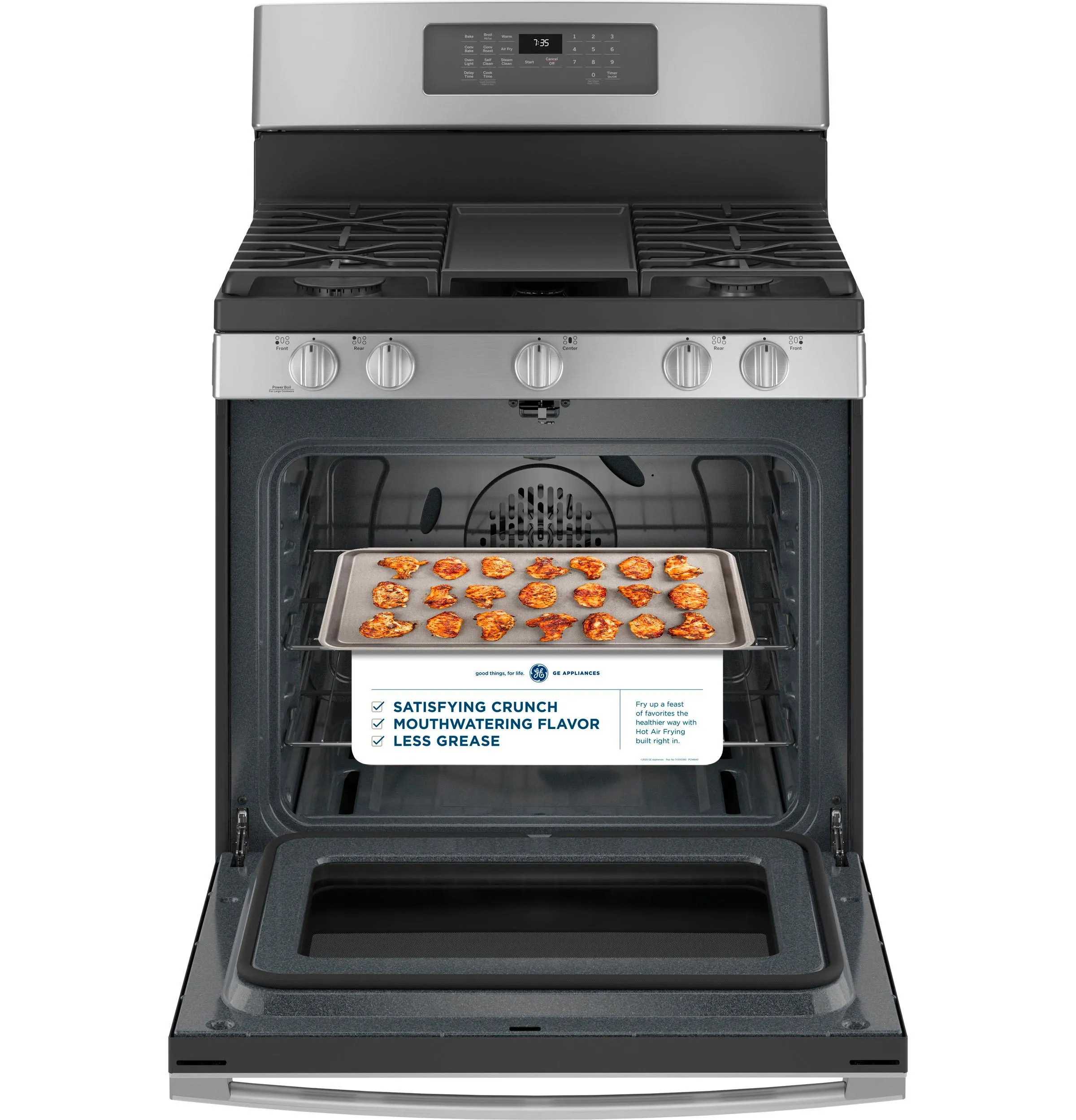 GE® 30" Free-Standing Gas Convection Range with No Preheat Air Fry