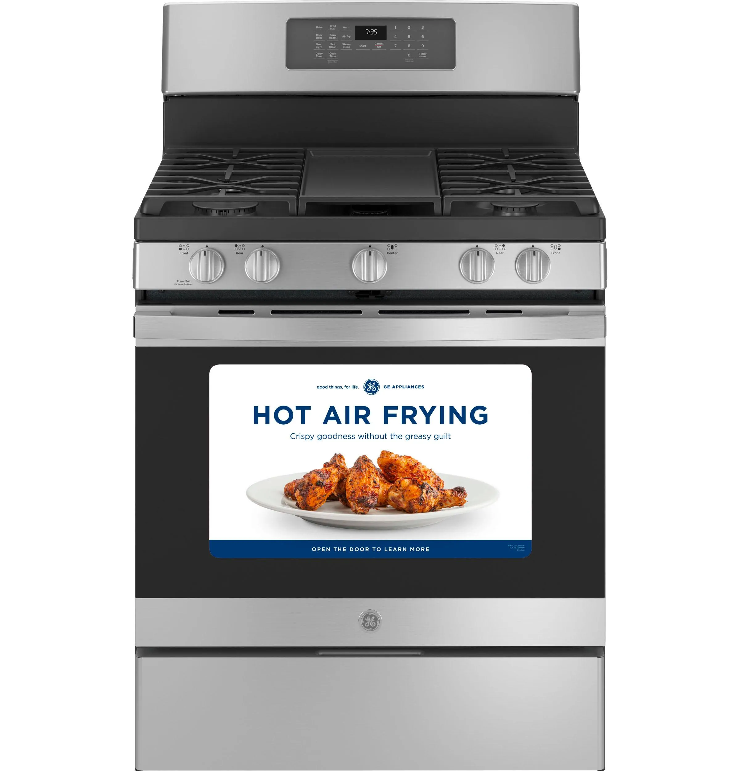 GE® 30" Free-Standing Gas Convection Range with No Preheat Air Fry