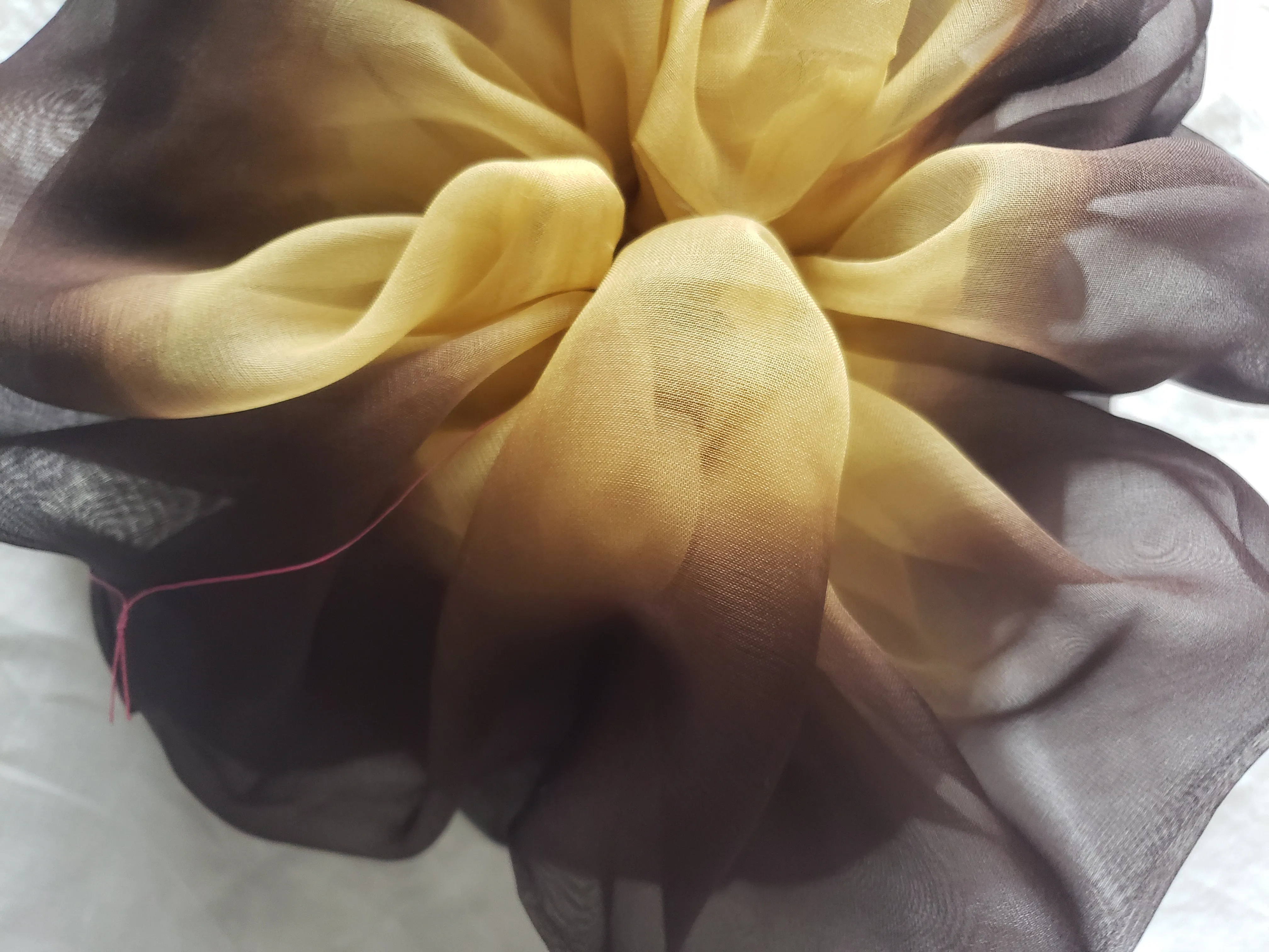 Giga Scrunchie Hand Dyed Gold Brown