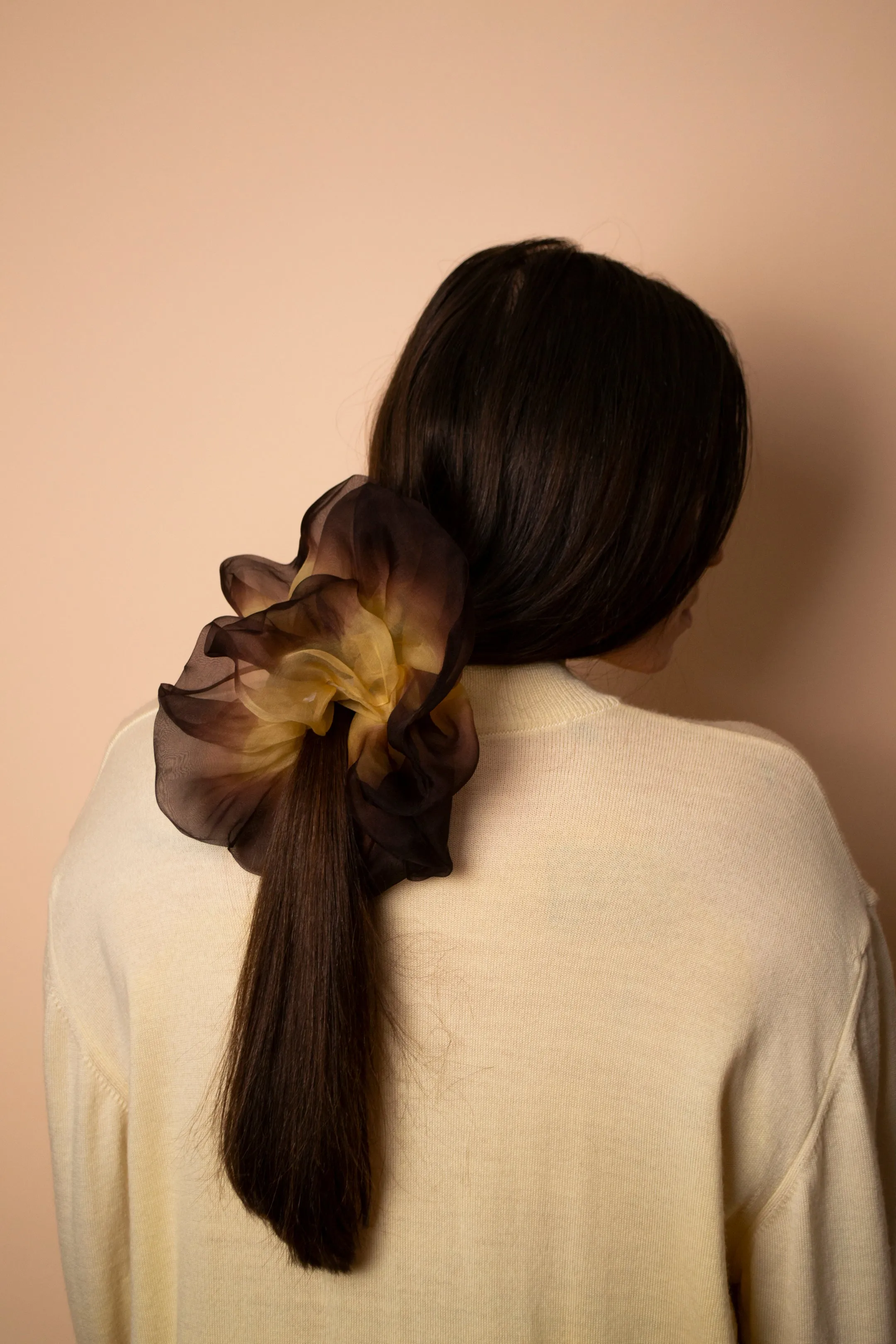 Giga Scrunchie Hand Dyed Gold Brown