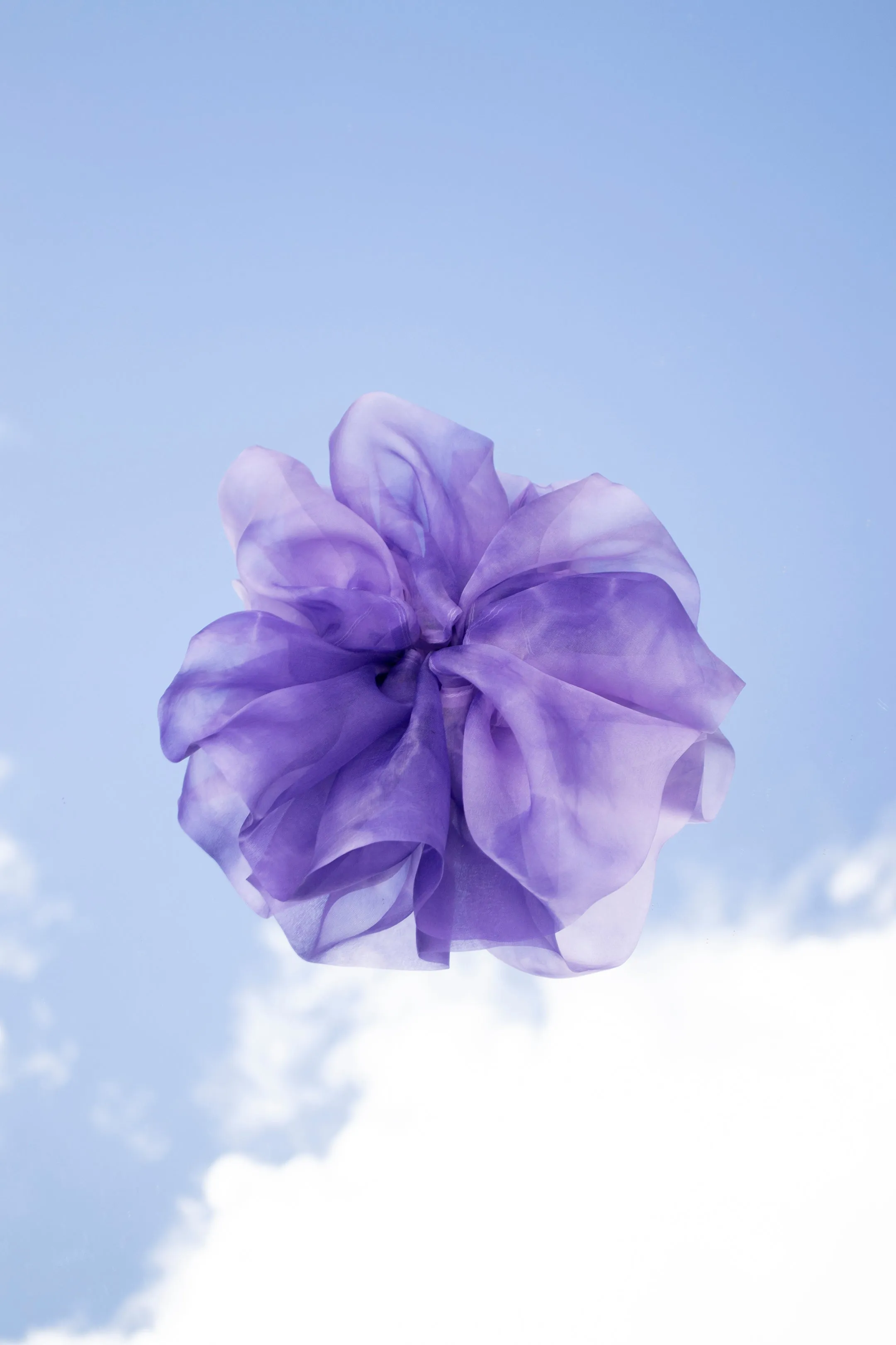 Giga Scrunchie in Periwinkle Tie-Dye Silk Organza