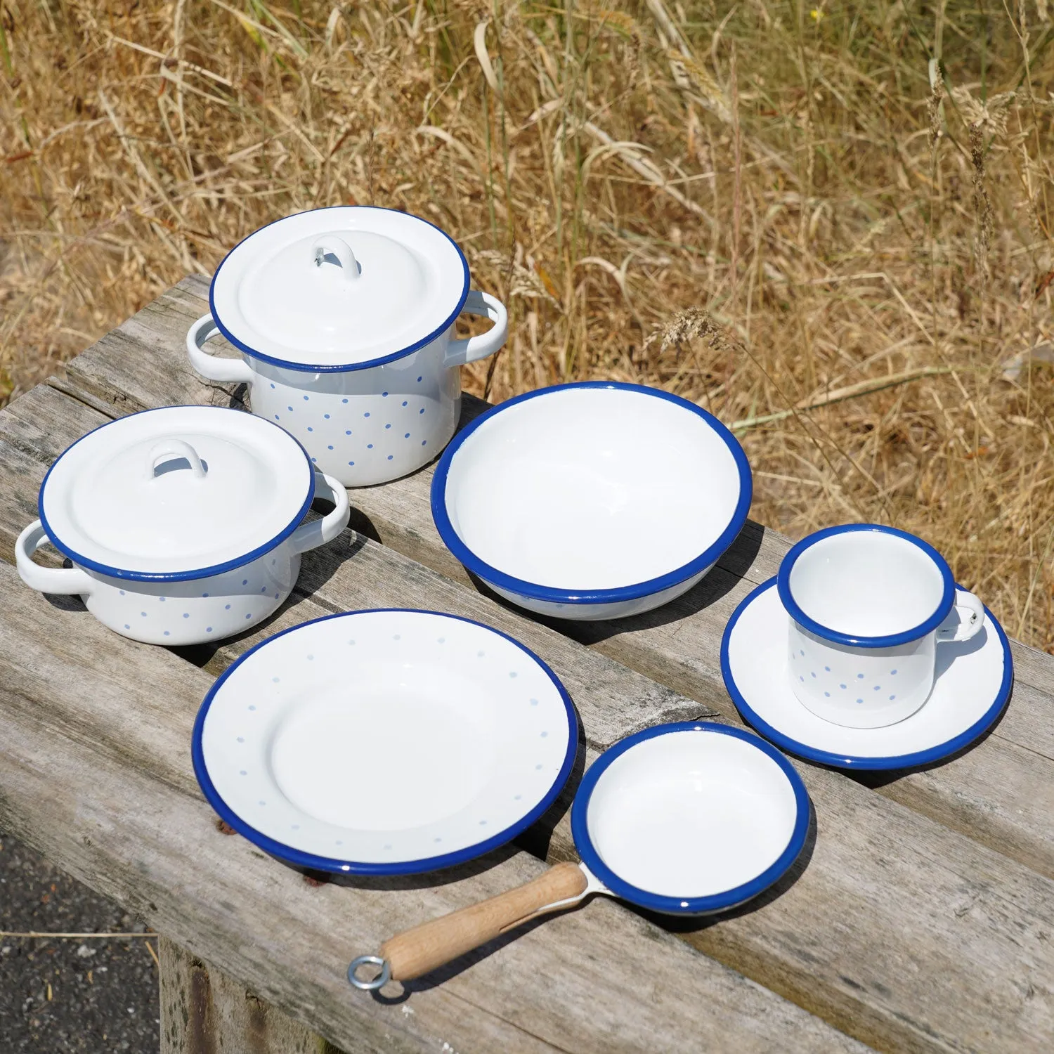 Glückskäfer Enamel Toy Cup and Saucer