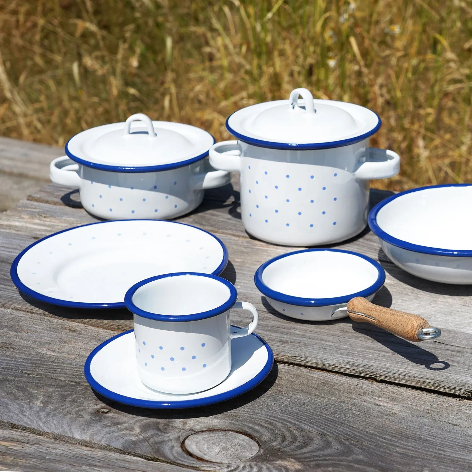 Glückskäfer Enamel Toy Cup and Saucer