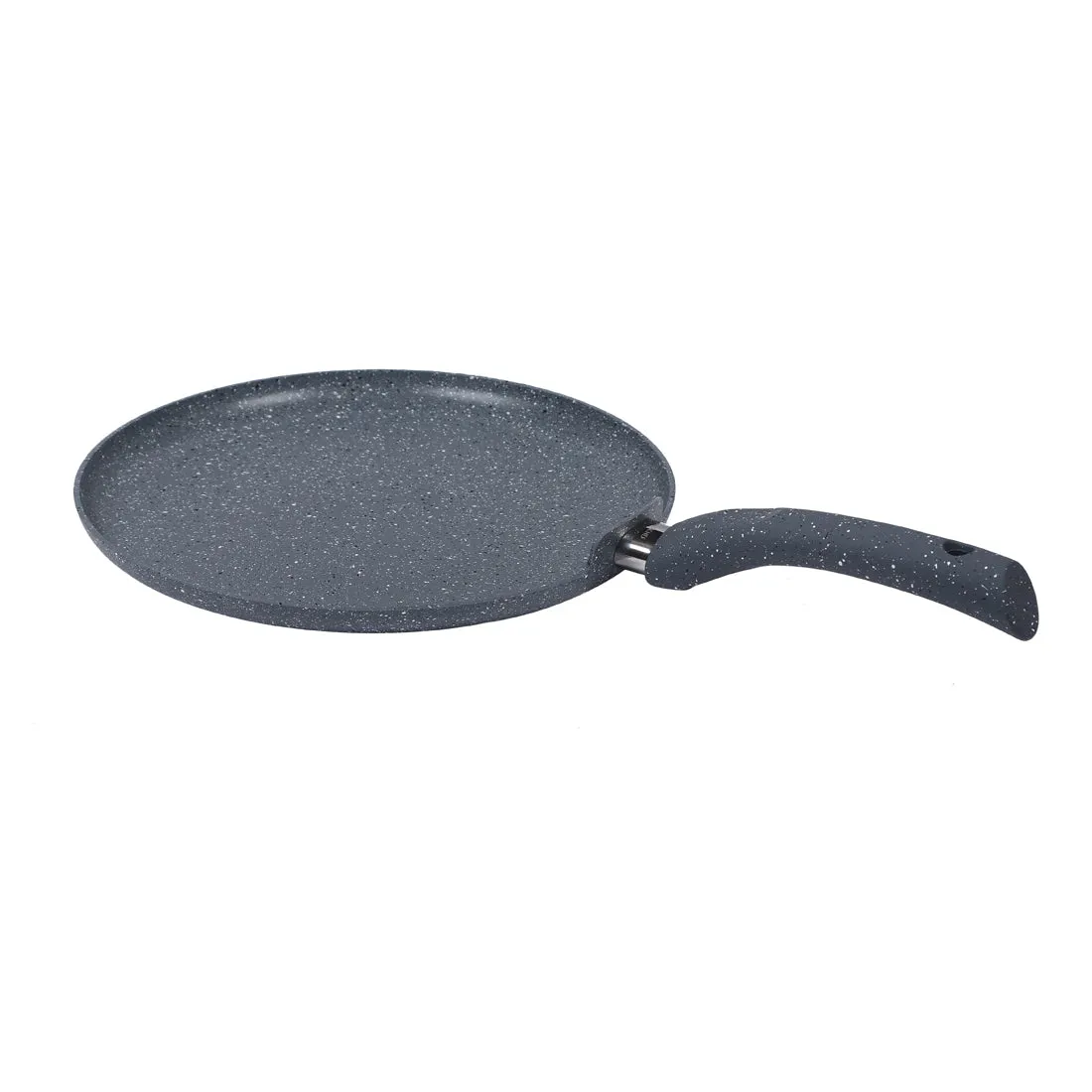 Granite 24cm Non-Stick Dosa Tawa | Induction Bottom | Soft-Touch Handles | Virgin Aluminium | PFOA/Heavy Metals Free | 3.5mm | 2 Year Warranty | Grey