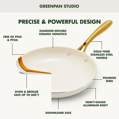 GreenPan Studio 10" Ceramic Nonstick Aluminum Fry Pan Linen