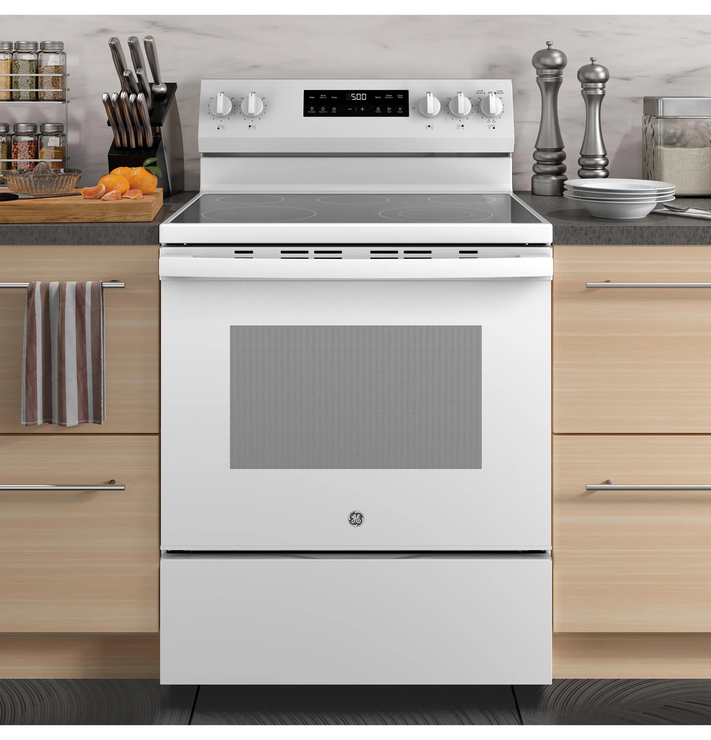 GRF500PVWW GE® 30" Free-Standing Electric Range with Crisp Mode