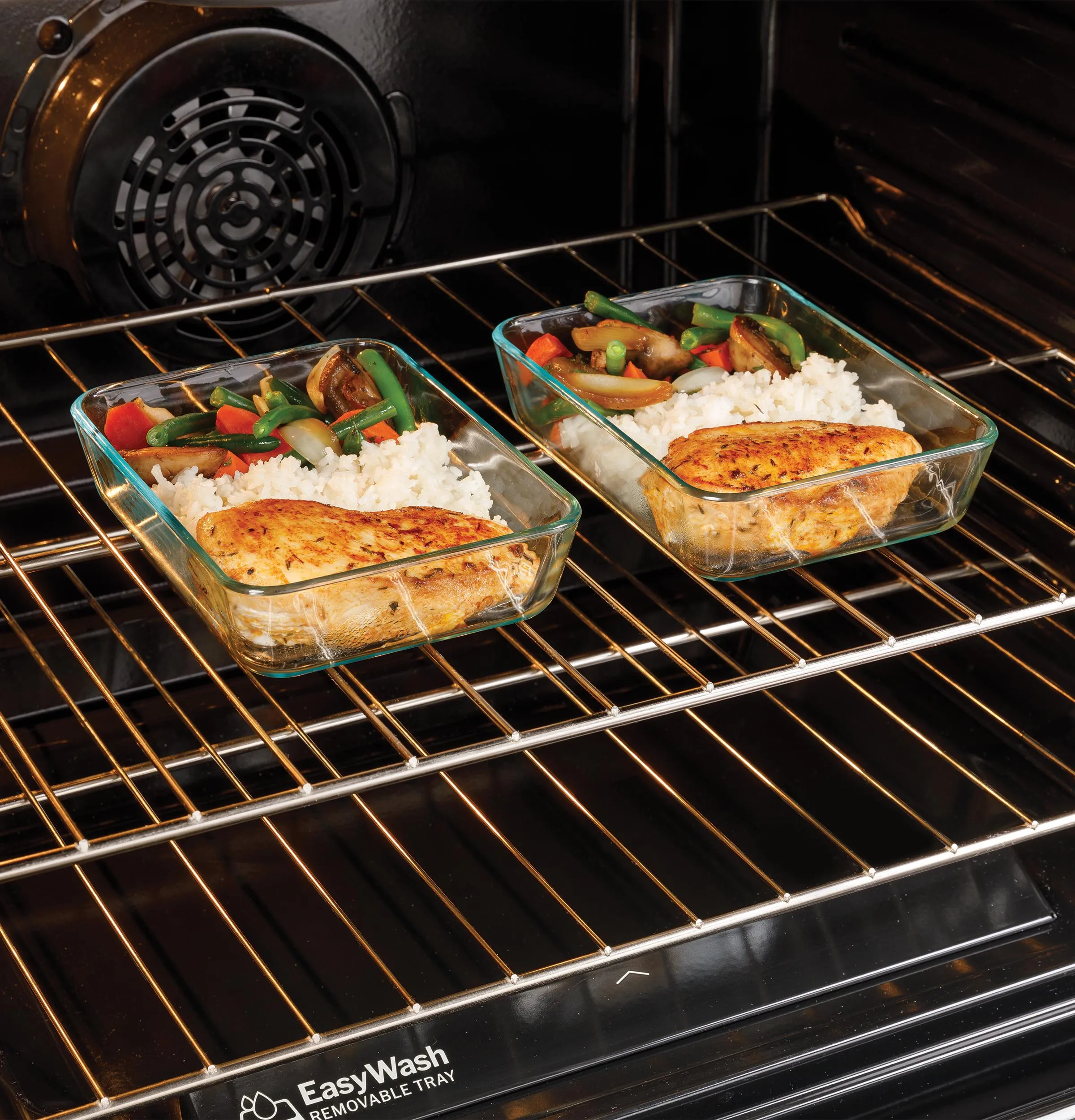 GRF600AVES GE® 30" Free-Standing Electric Convection Range with No Preheat Air Fry and EasyWash™ Oven Tray