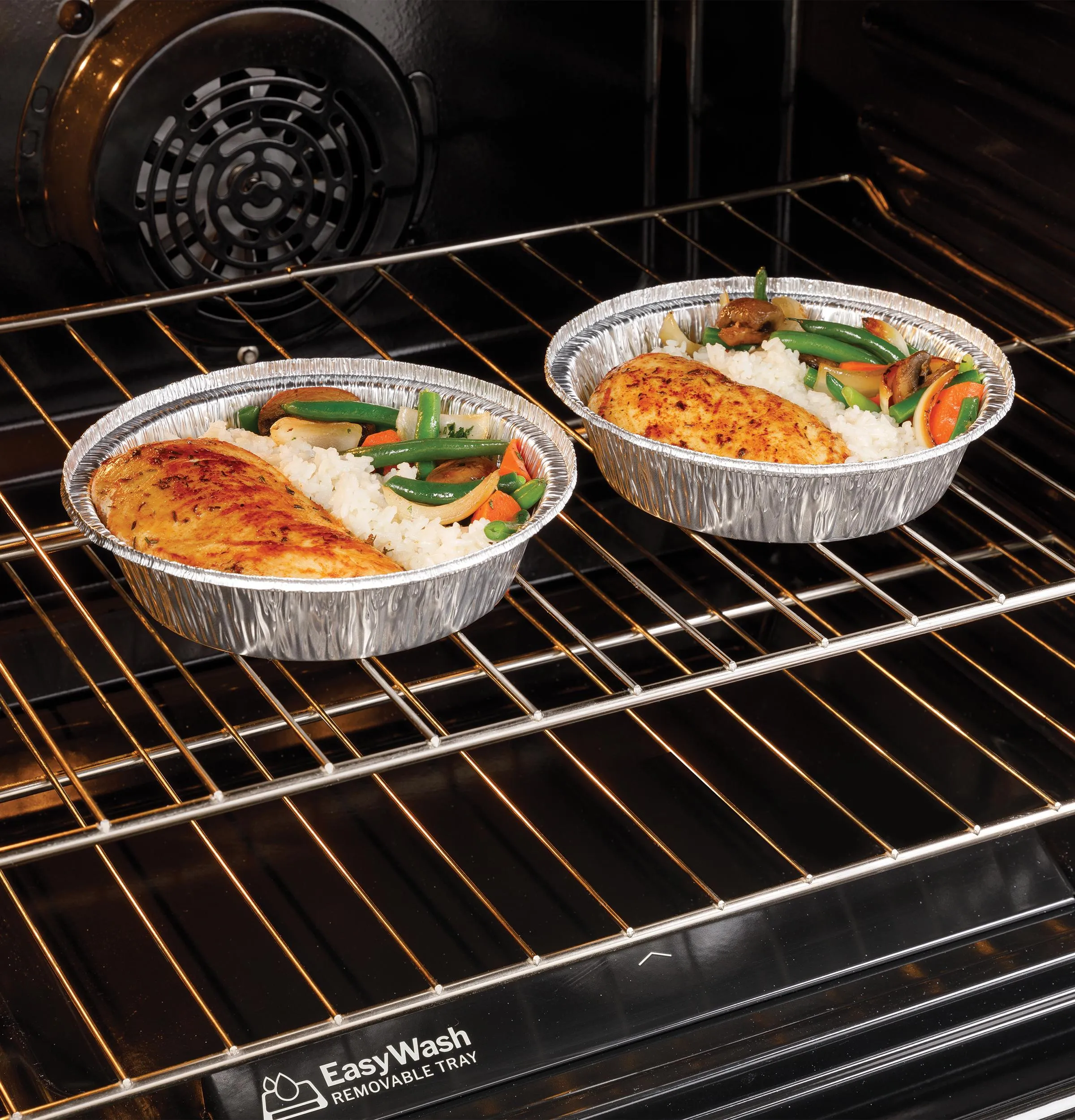 GRF600AVES GE® 30" Free-Standing Electric Convection Range with No Preheat Air Fry and EasyWash™ Oven Tray