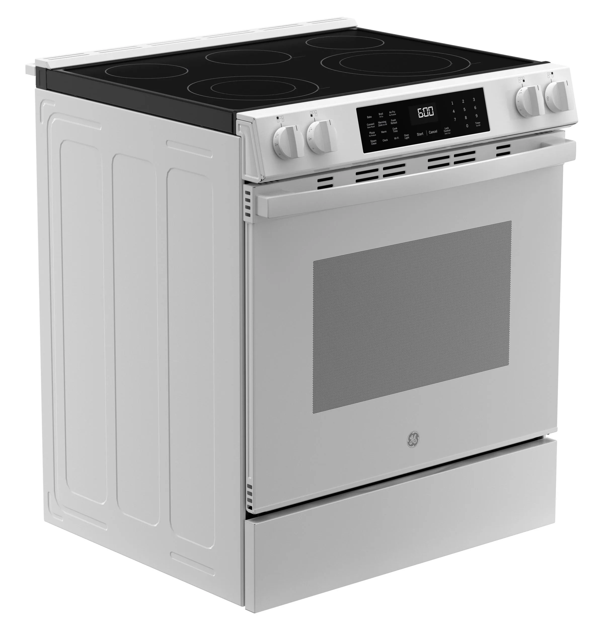 GRS600AVWW GE® 30" Slide-In Electric Convection Range with No Preheat Air Fry and EasyWash™ Oven Tray