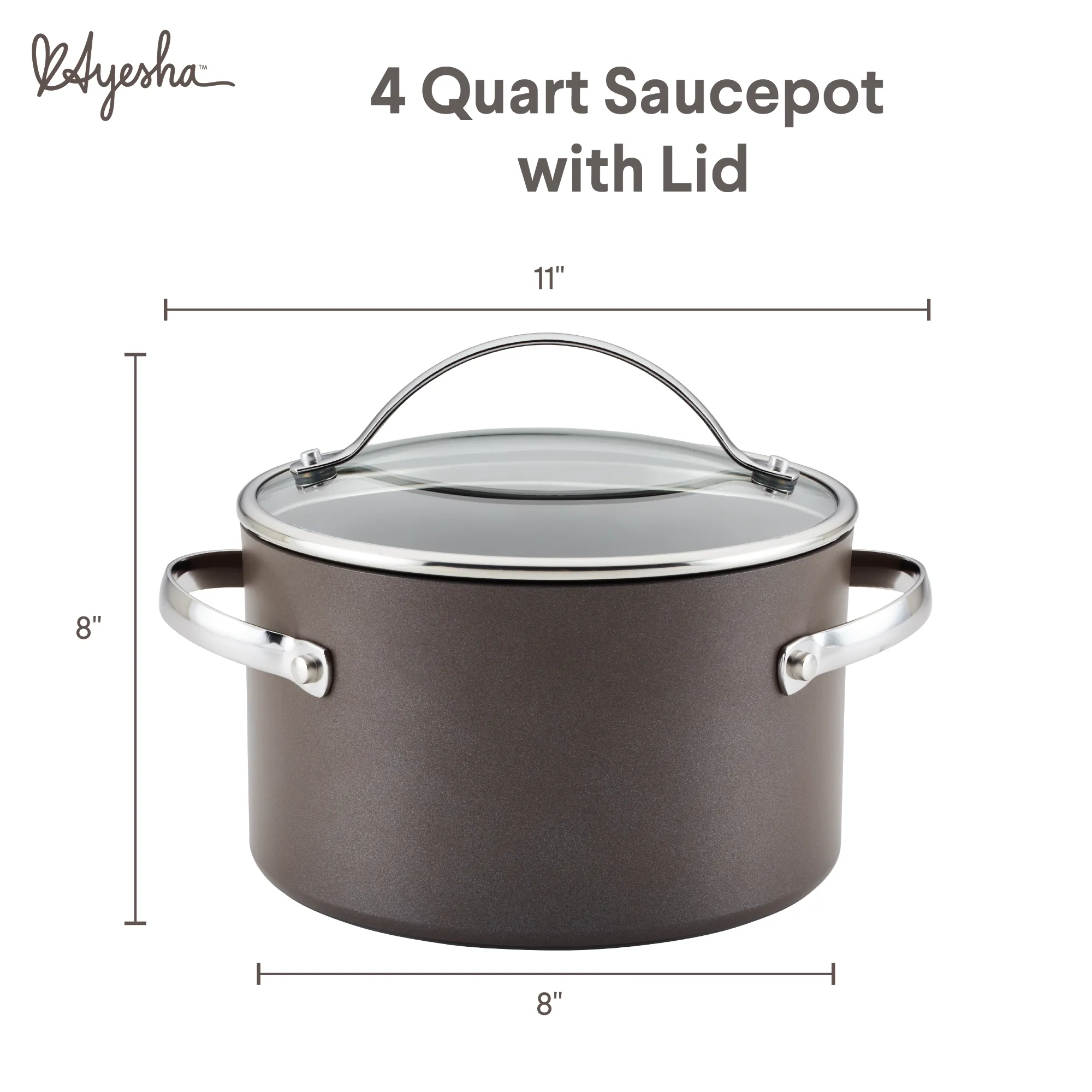 Hard-Anodized Nonstick 4-Qt. Saucepot with Lid