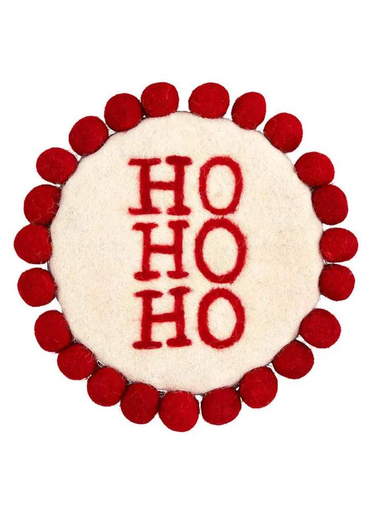 Ho Xmas Felted Wool Trivet by Mud Pie