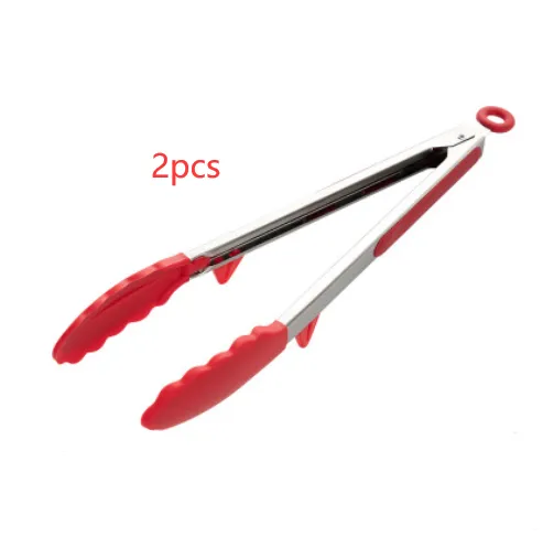 Household silicone food tongs stainless steel barbecue tongs