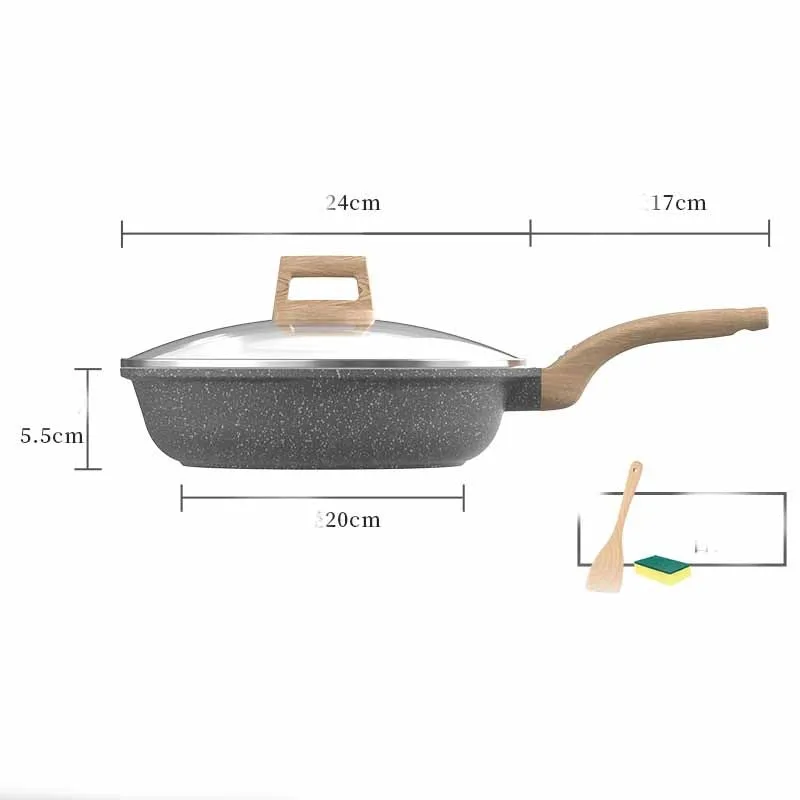 Household White Medical Stone Non-stick Pan