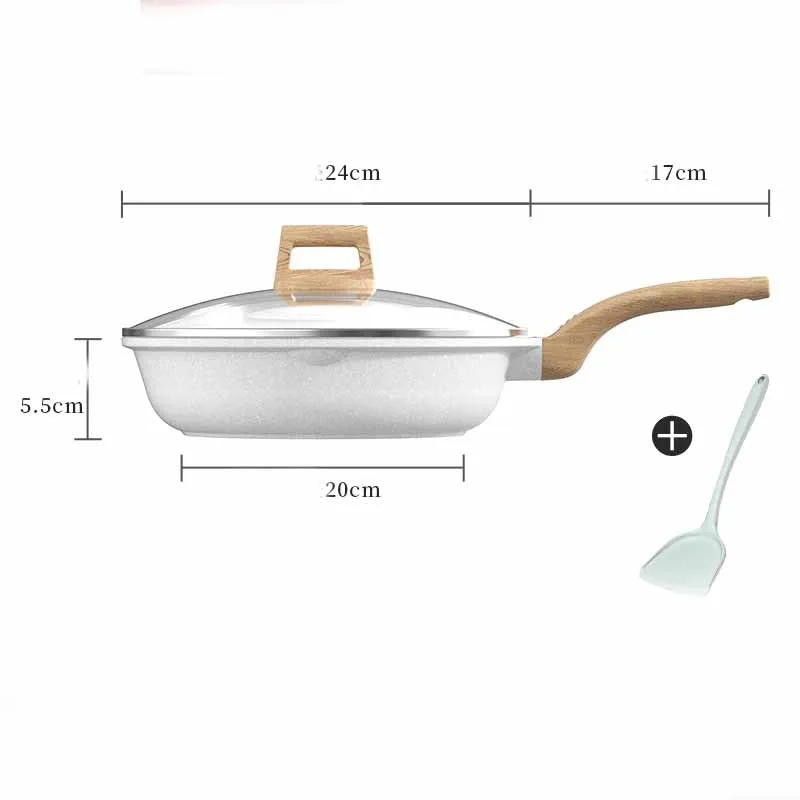 Household White Medical Stone Non-stick Pan