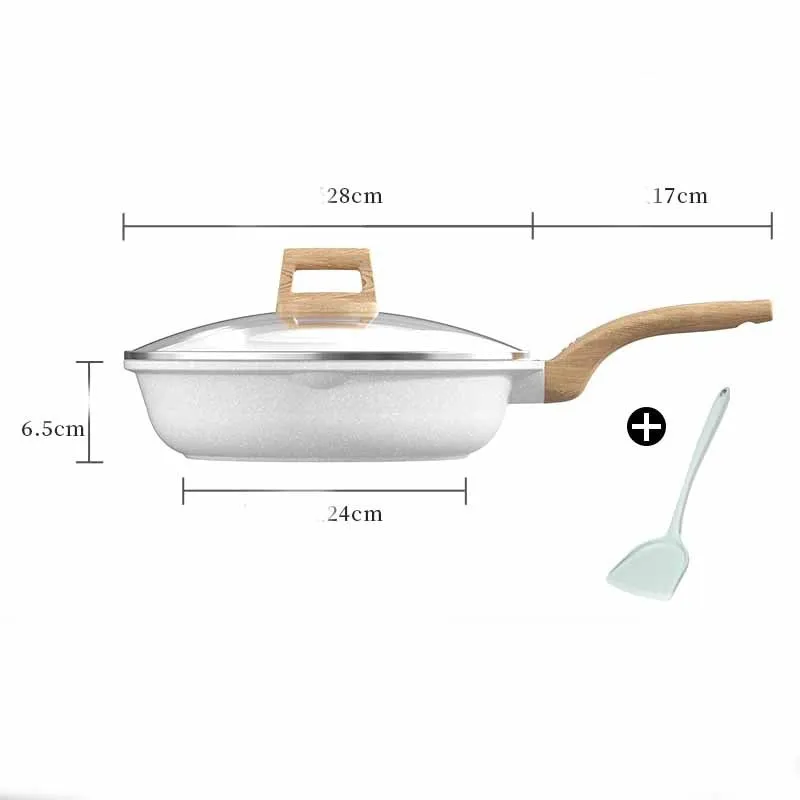 Household White Medical Stone Non-stick Pan