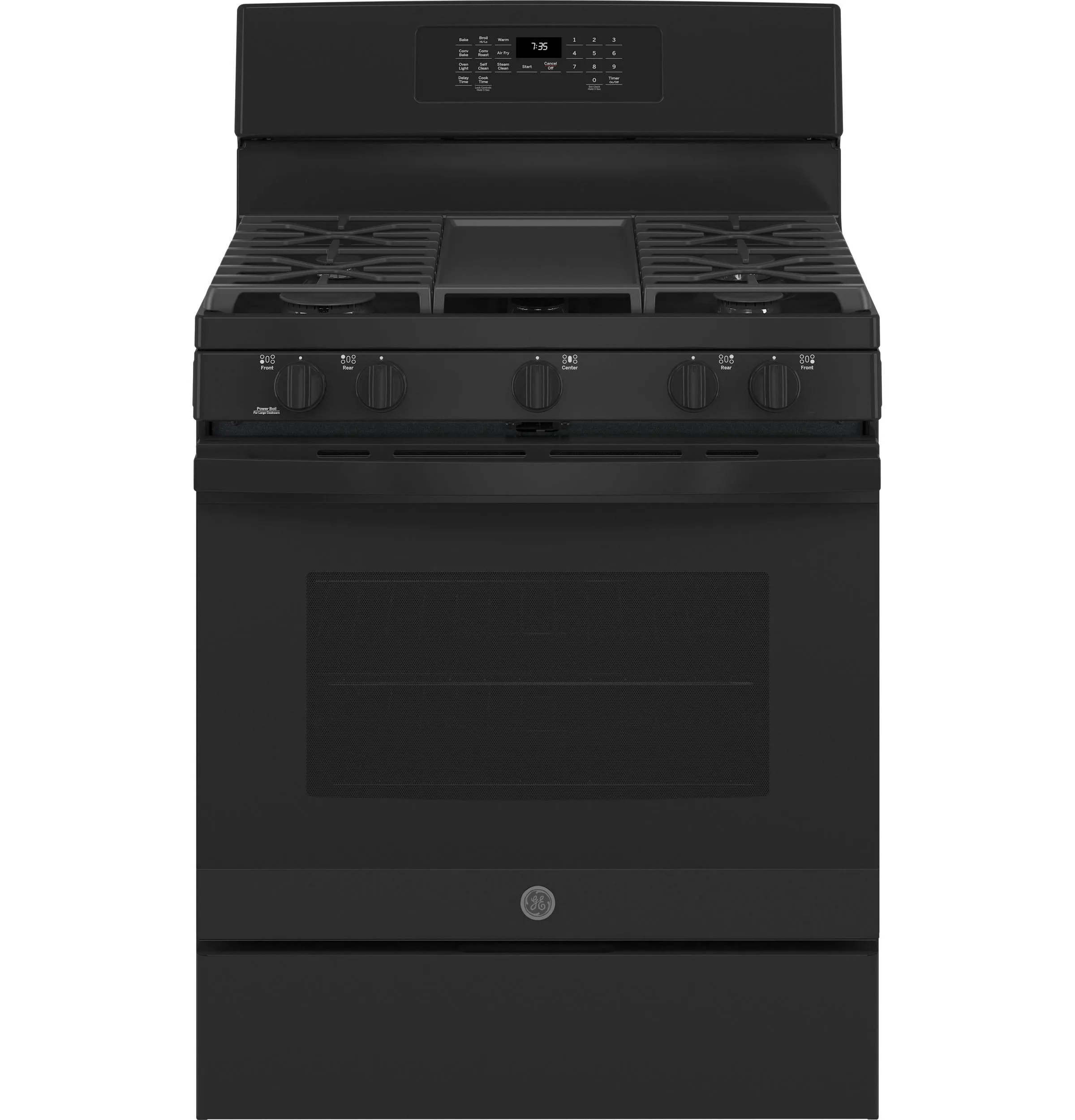 JGB735DPBB GE® 30" Free-Standing Gas Convection Range with No Preheat Air Fry